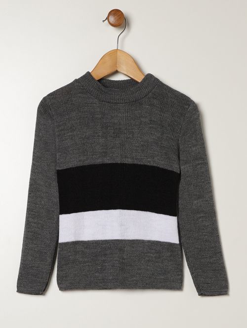 Blusão Tricot Manga Longa Infantil Para Menino - CHUMBO