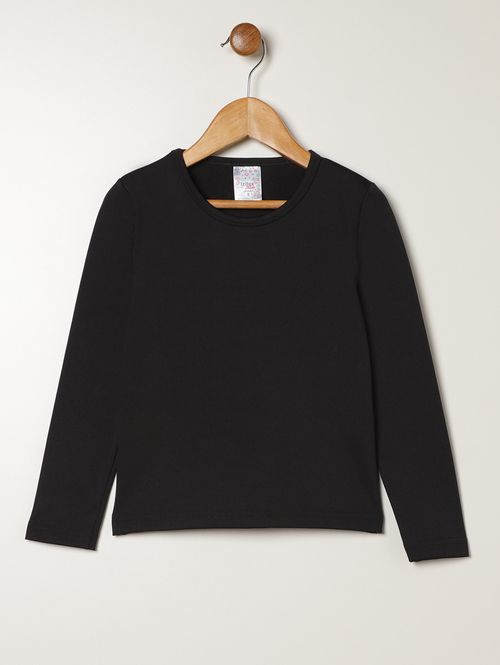 Camiseta Térmica Juvenil Para Menina - PRETO