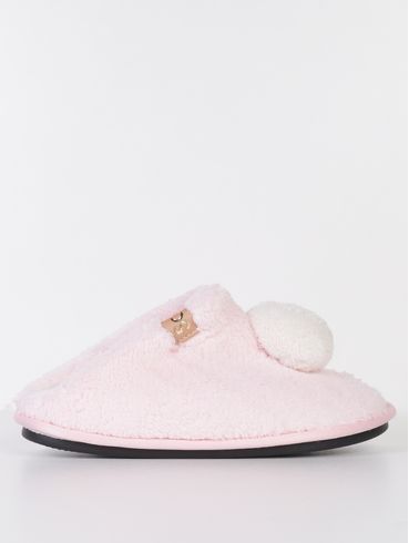 Pantufa Plush Com Pompom Feminina ROSA