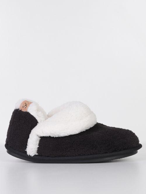 Pantufa Plush Feminina PRETO/BRANCO