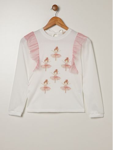 Blusa Manga Longa Juvenil Para Menina - OFF WHITE