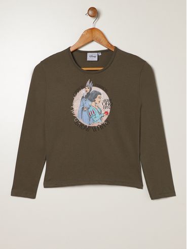 Blusa Manga Longa Disney Juvenil Para Menina - VERDE