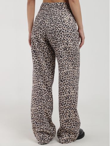 Calça Sarja  Wide Leg Sawary Feminina MARROM