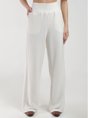 Calça Moletom Wide Leg Autentique Feminina OFF WHITE