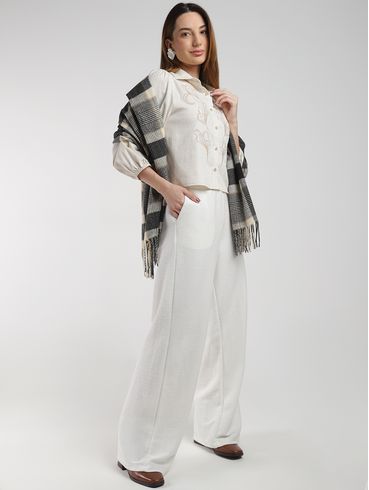 Calça Moletom Wide Leg Autentique Feminina OFF WHITE