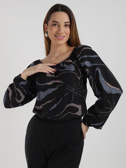 Blusa Manga Longa Feminina AZUL