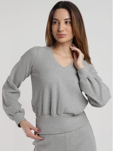 Blusa Manga Longa Feminina MESCLA