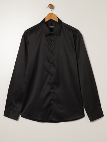 Camisa Manga Longa Plus Size Masculina PRETO