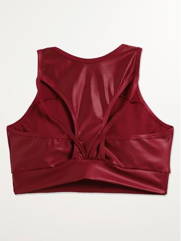 Top Fitness Cirrê Vels Plus Size Feminino BORDO
