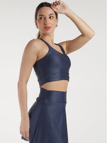 Top Fitness Costas Cruzadas Feminino AZUL