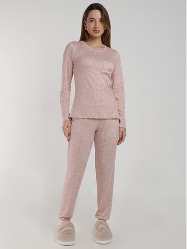Pijama Suede Longo Feminino ROSE