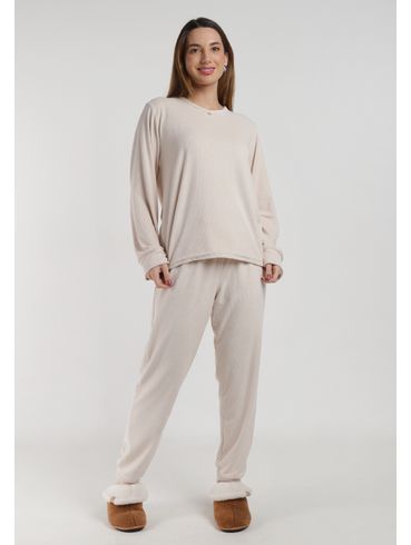 Pijama Longo Feminino BEGE