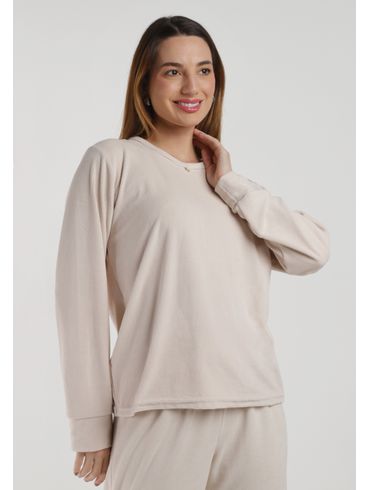 Pijama Longo Feminino BEGE