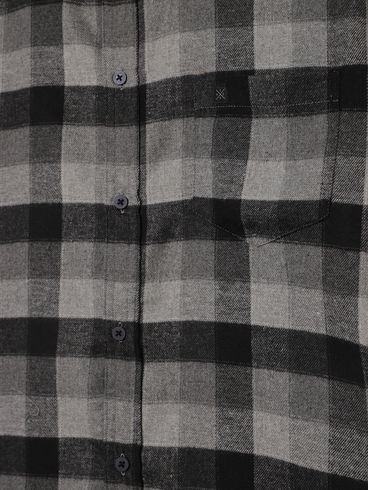 Camisa Xadrez  Manga Longa Plus Size Masculina PRETO