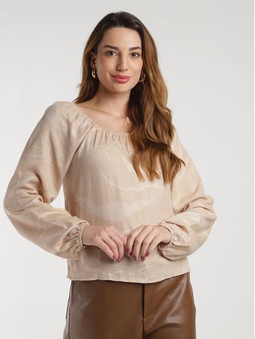 Blusa Manga Longa Feminina AREIA