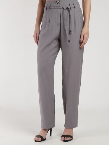 Calça Reta Alfaiataria Feminina CINZA