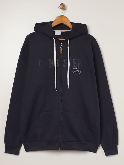 Jaqueta Moletom Gangster Plus Size Masculino MARINHO