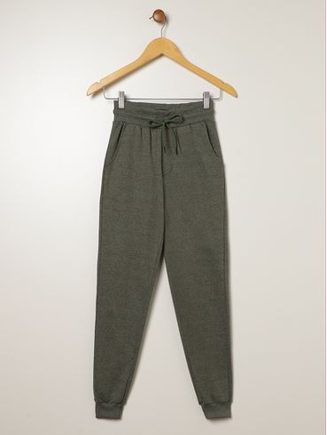 Calça Moletinho Com Punho Infantil Para Menino - VERDE