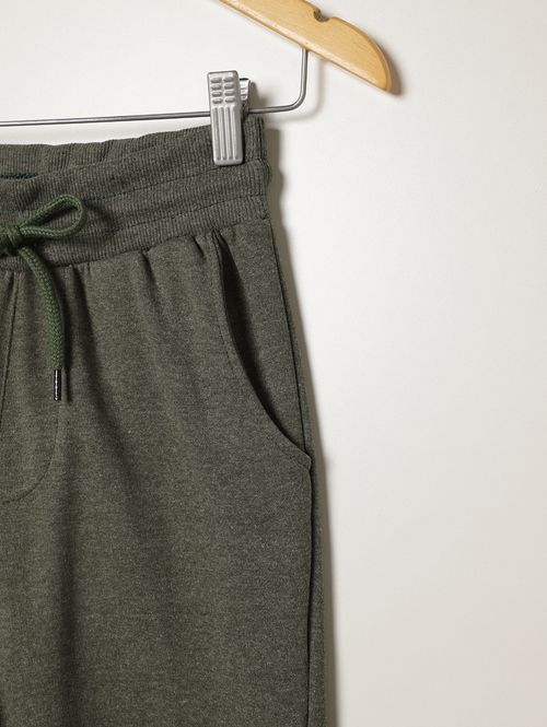 Calça Moletinho Com Punho Infantil Para Menino - VERDE