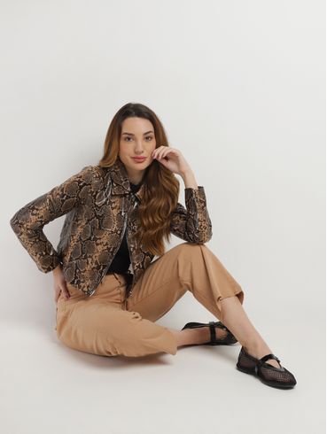 Calça Sarja Reta Feminina MARROM