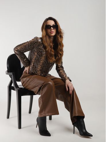 Calça Wide Leg Autentique Feminina MARROM