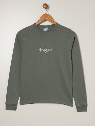 Camiseta Manga Longa Juvenil Para Menino - VERDE