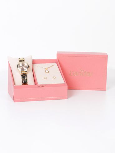Relógio+Acessório Condor Feminino DOURADO