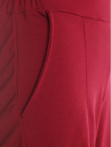 Calça Moletinho Wide Leg Feminina VINHO