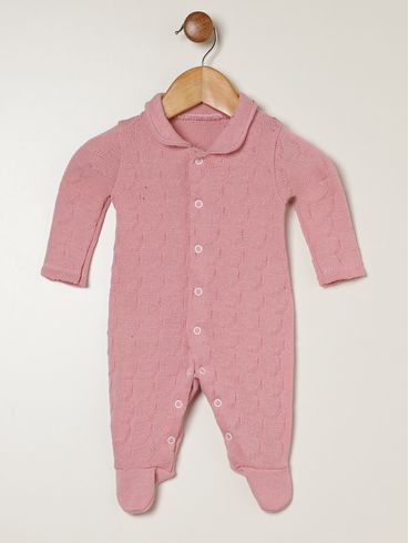 Saída Maternidade Tricot Infantil Para Bebê - ROSA