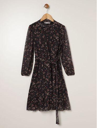 Vestido Tule Kid+ Infantil Para Menina - PRETO