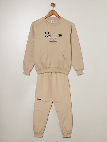 Conjunto Longo Juvenil Para Menino - OFF WHITE