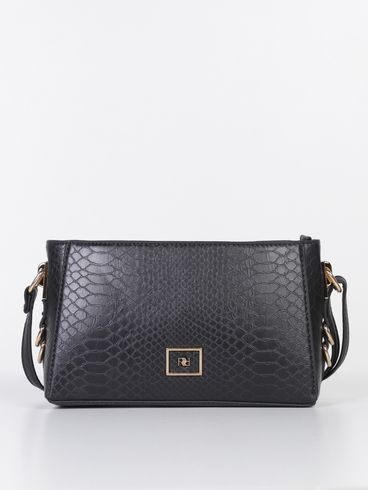 Bolsa Transversal Croco Rafitthy Feminina PRETO