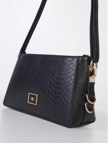 Bolsa Transversal Croco Rafitthy Feminina PRETO