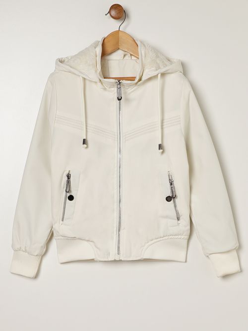 Jaqueta Juvenil Para Menina - OFF WHITE
