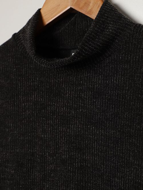 Blusão Tricot Cropped Juvenil Para Menina - PRETO