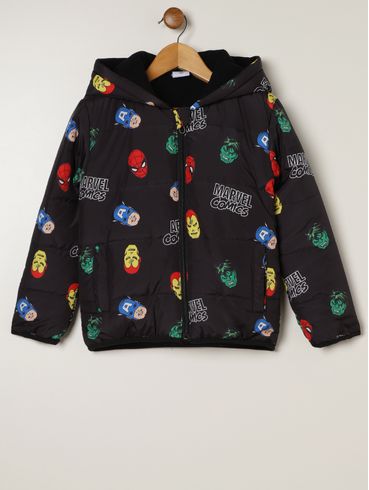 Jaqueta Marvel Infantil Para Menino - PRETO