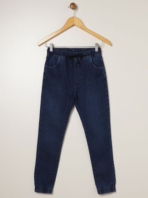Calça Jeans Jogger Infantil Para Menino - AZUL