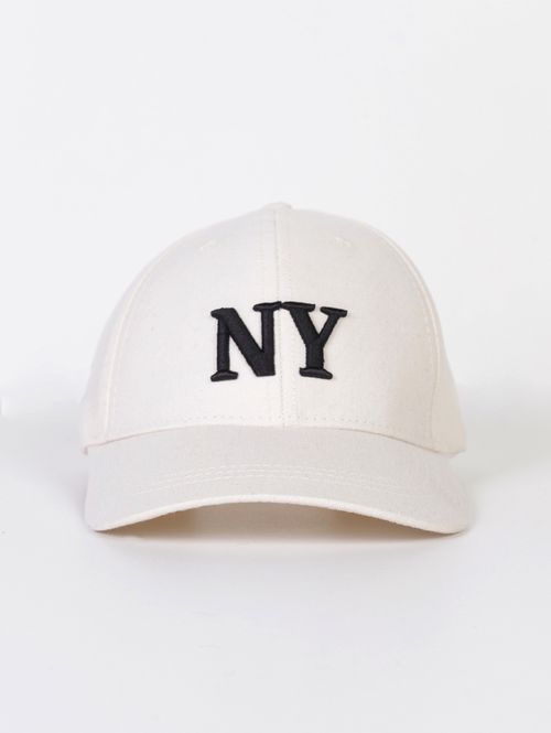 Boné Bordado NY Vels OFF WHITE