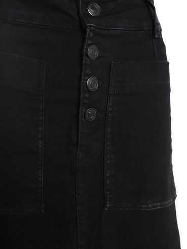 Saia Jeans Midi Fenda Frontal Sawary Feminina PRETO