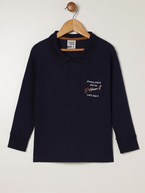 Polo Manga Curta Infantil Para Menino - MARINHO