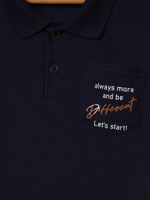 Polo Manga Curta Infantil Para Menino - MARINHO