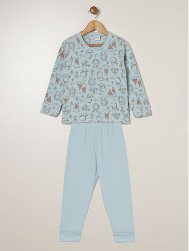 Pijama Longo Soft Infantil Para Menino - AZUL