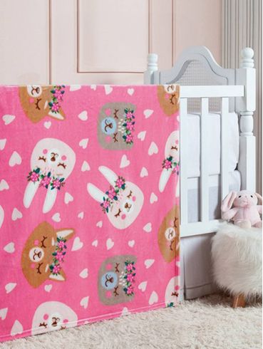 Cobertor Infantil Para Bebê - ROSA