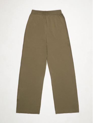Calça de Tricot Wide Leg Feminina VERDE