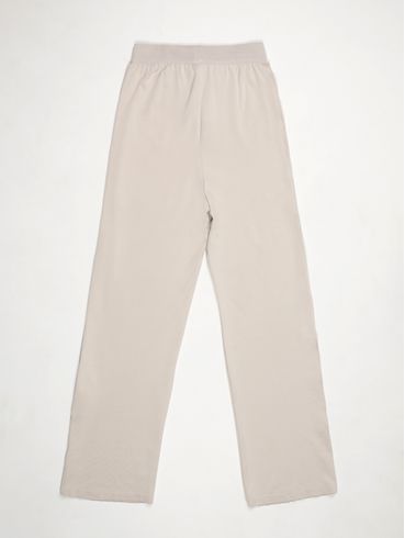 Calça de Tricot Wide Leg Feminina AREIA