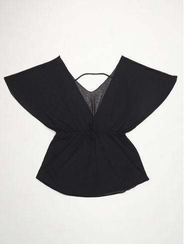 Saída De Praia Kimono Com Regulagem Feminino PRETO