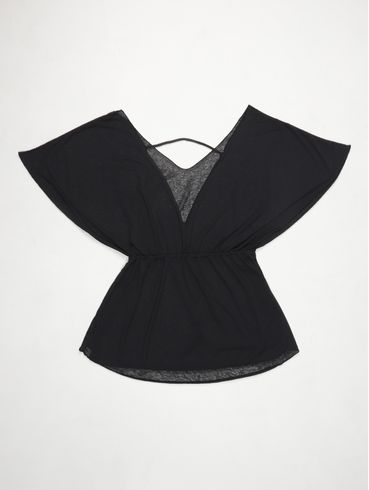 Saída De Praia Kimono Com Regulagem Feminino PRETO