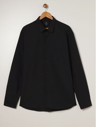 Camisa Nobre Manga Longa Plus Size Masculina PRETO