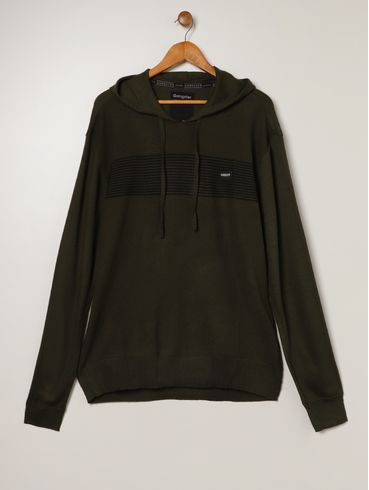 Blusão Tricot Capuz Gangster Plus Size Masculino VERDE