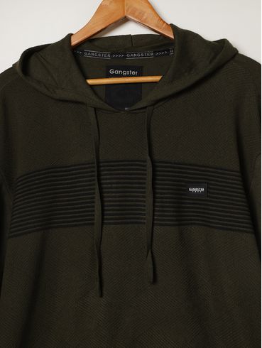 Blusão Tricot Capuz Gangster Plus Size Masculino VERDE